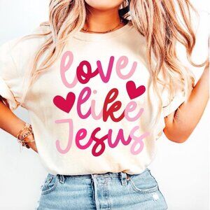 Retro Love like Jesus Coquette T-shirt, Coquette Heart Bow Shirt